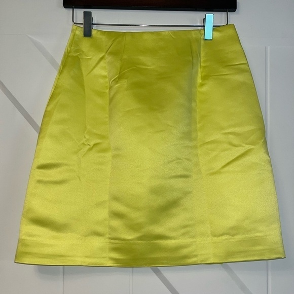 J. Crew Limited edition faux wrap mini skirt BP657 duchesse satin Yellow 0 - Picture 3 of 7